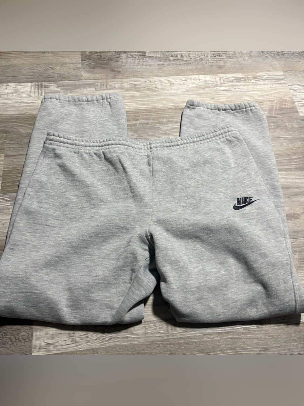 Nike Men's Medium Gray Sweatpants with Black Embrodiered Logo